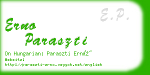 erno paraszti business card